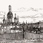 Белозерск. Вид улиц от Успенского собора. XVI век